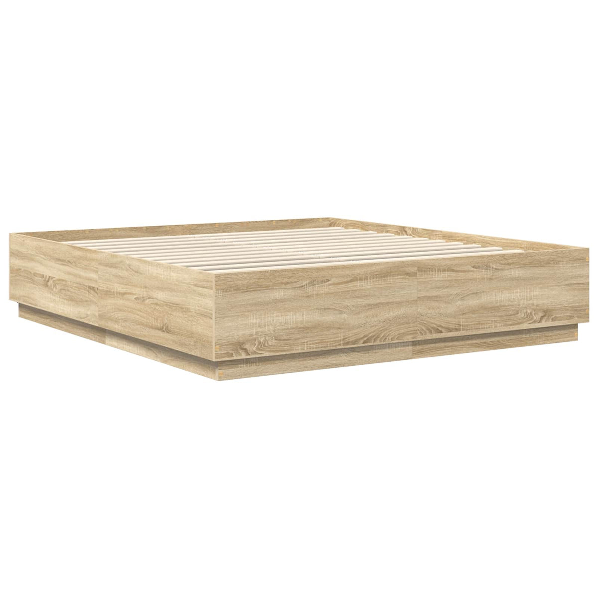 vidaXL Bed Frame Sonoma Oak 200 x 200 cm Engineered Wood 6