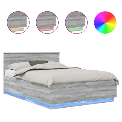 Bed Frame Engineered Wood Length 200 cm Grey Sonoma 160 cm