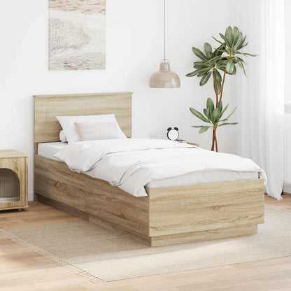 Bed Frame Engineered Wood Length 190 cm Sonoma oak 75 cm