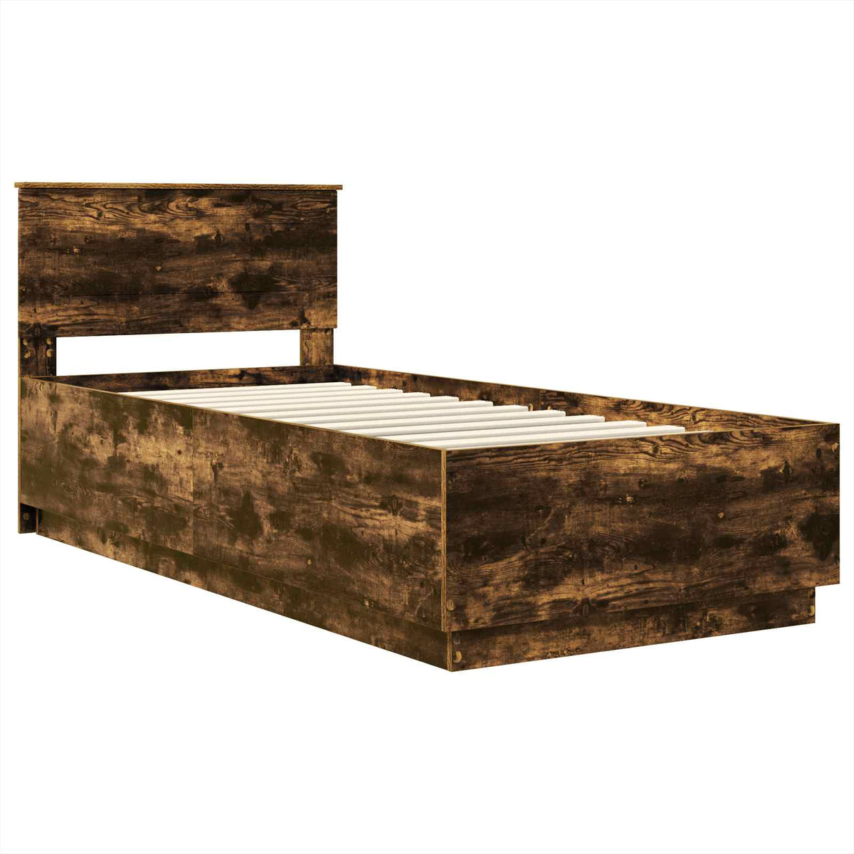 Bed Frame Engineered Wood Length 200 cm Smoked Oak 100 cm
