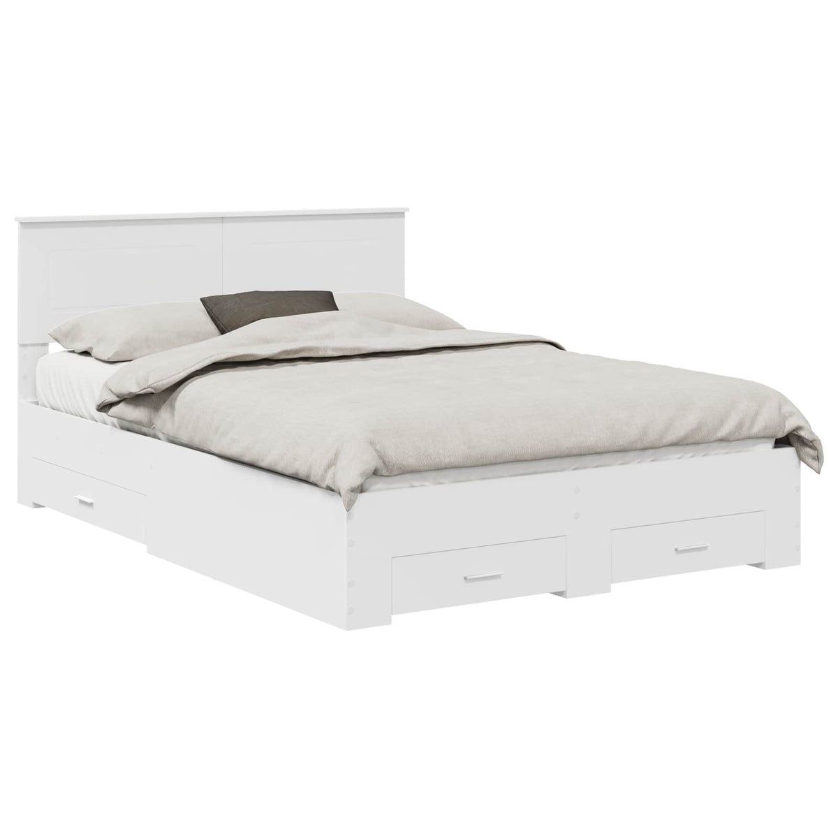 Bed Frame with Drawer 140 x 190 cm Engineered Wood White
