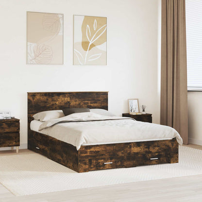 Bed Frame Engineered Wood Smoked oak