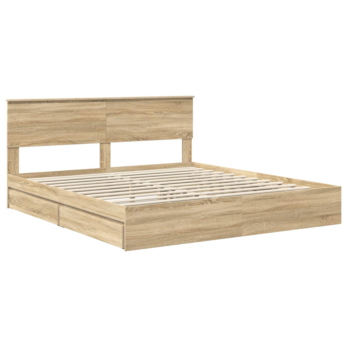 Storage Bed with Drawer Engineered Wood Length 200 cm Sonoma Oak 180 cm