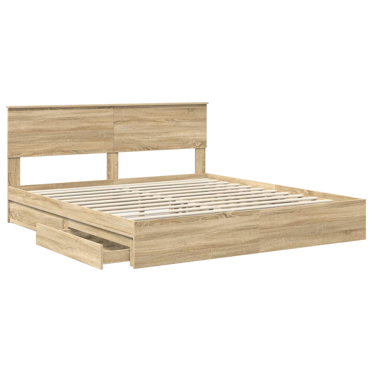 Storage Bed with Drawer Engineered Wood Length 200 cm Sonoma Oak 180 cm