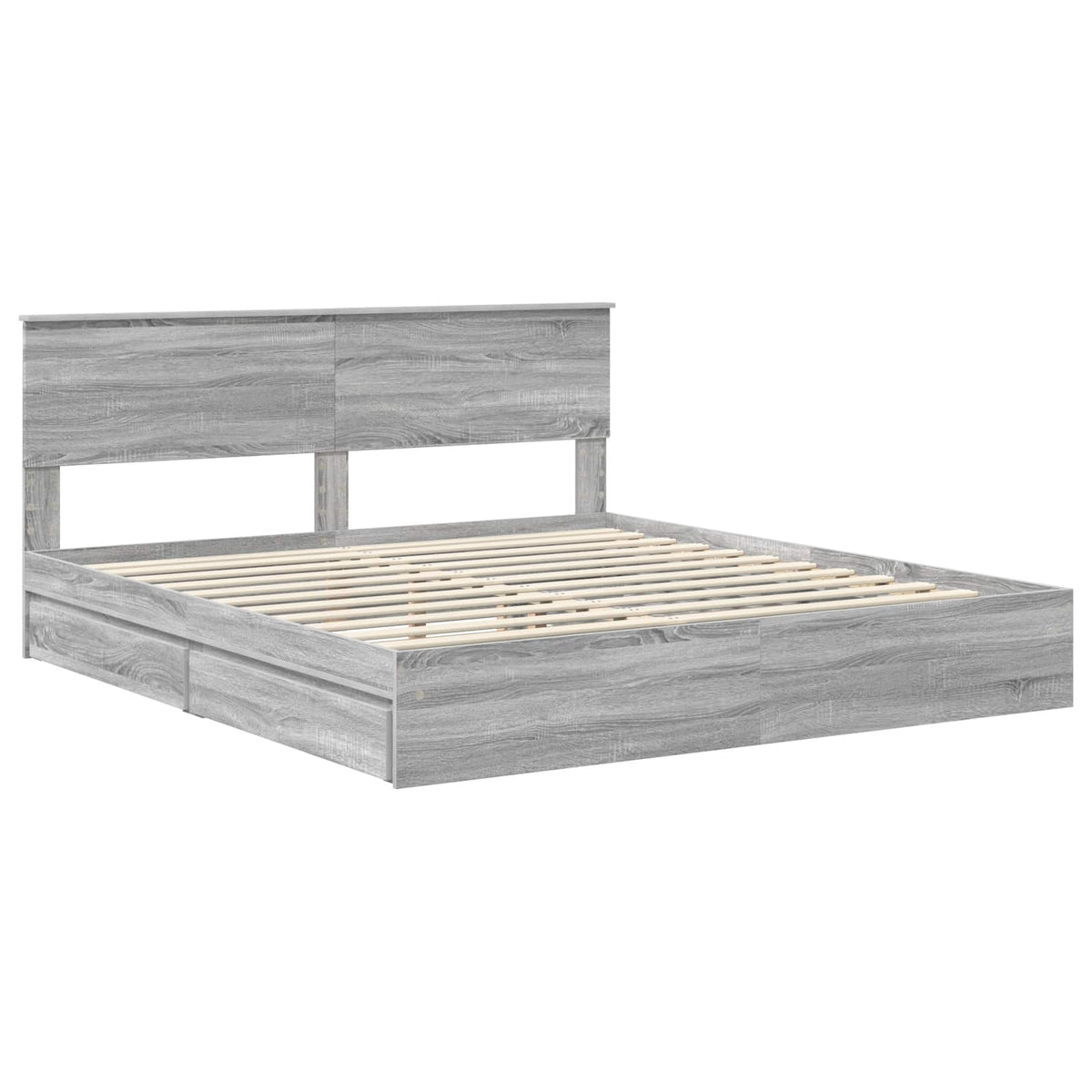 Storage Bed Adjustable Engineered Wood Length 200 cm Grey Sonoma 180 cm