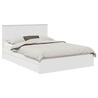 Storage Bed with Drawer Engineered Wood Length 190 cm White 140 cm