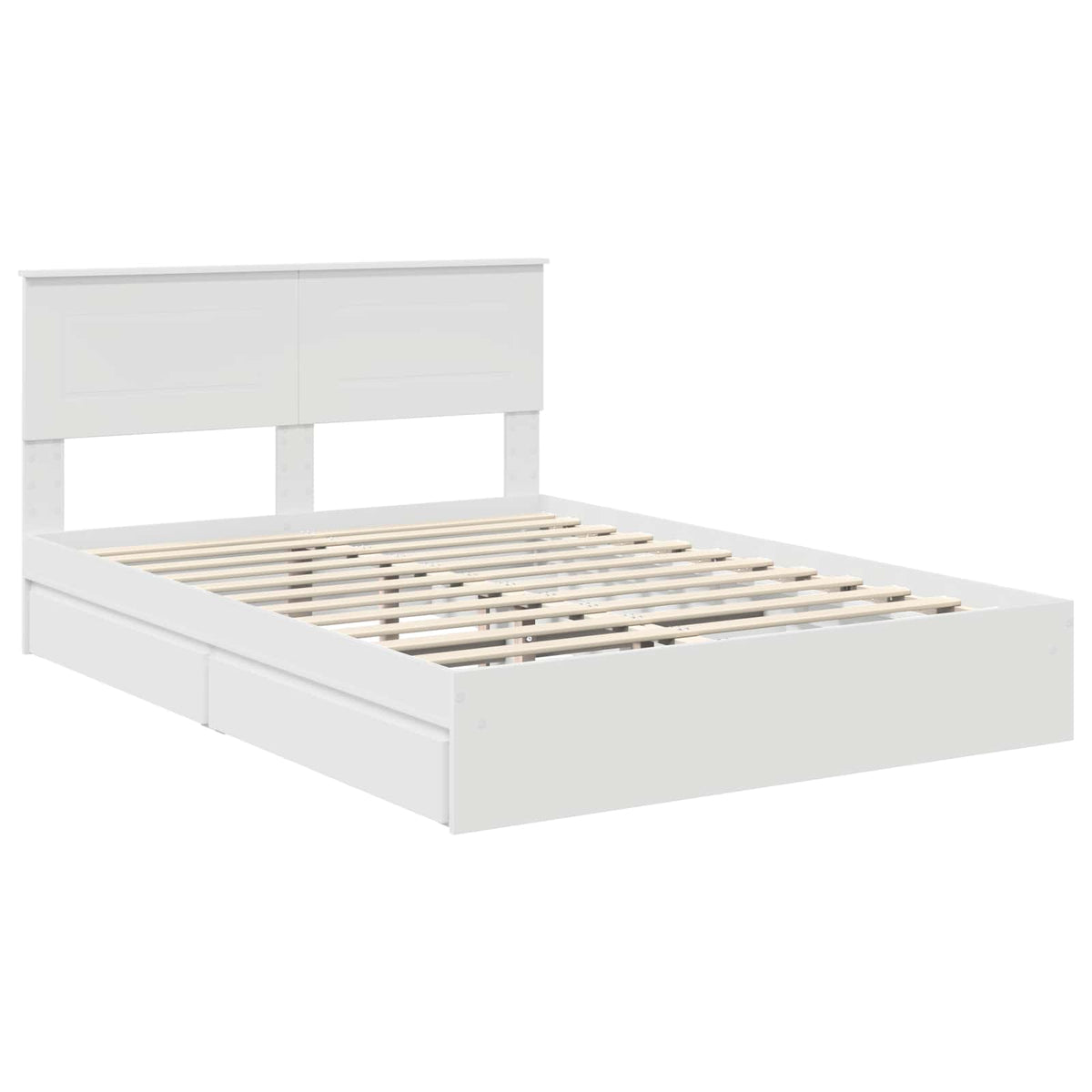 Storage Bed with Drawer Engineered Wood Length 190 cm White 140 cm