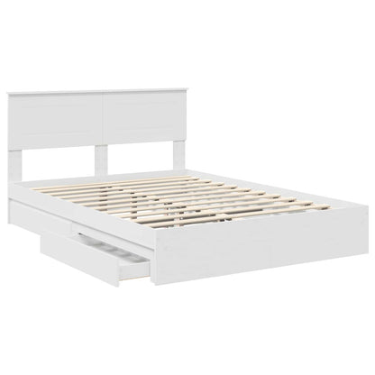 Storage Bed with Drawer Engineered Wood Length 190 cm White 140 cm