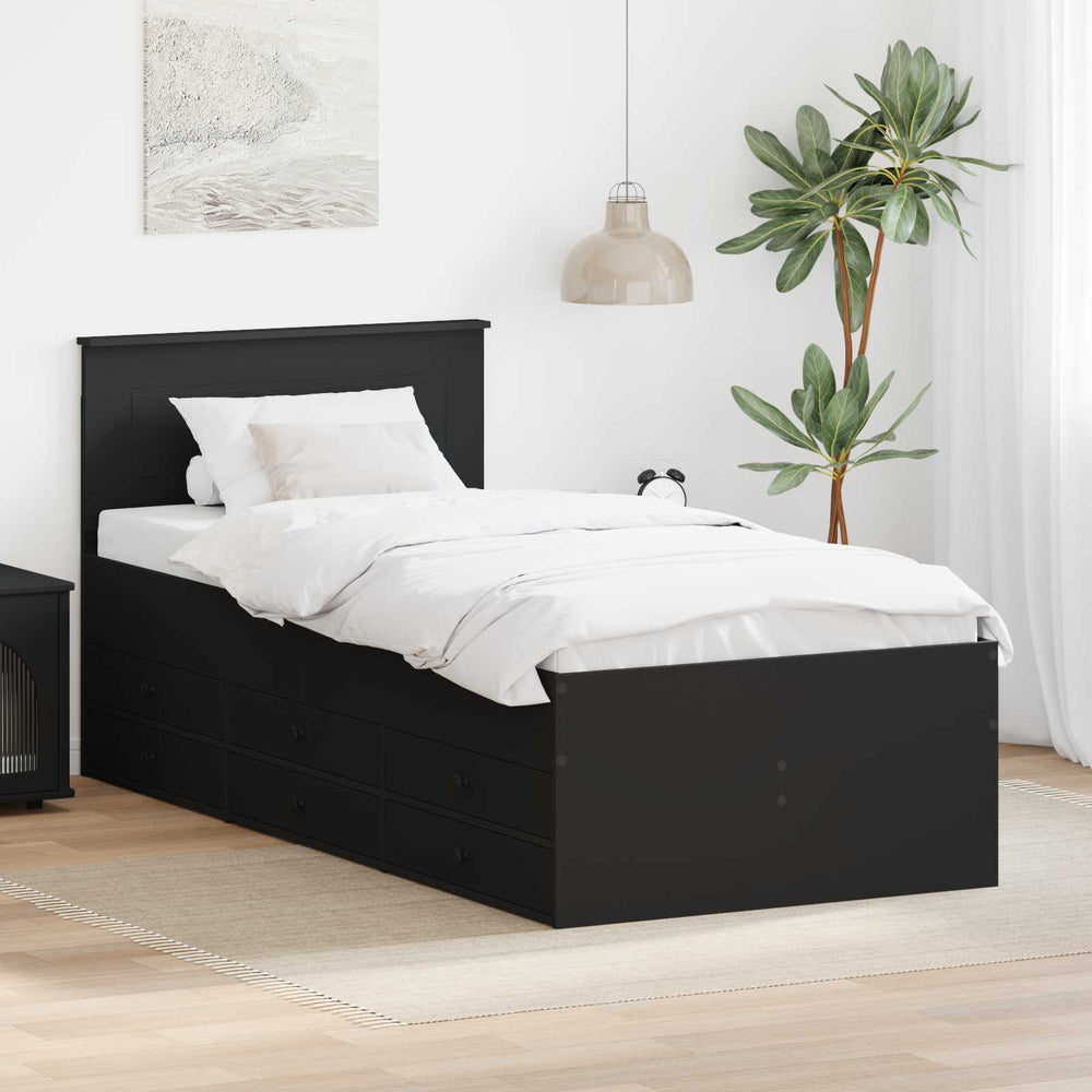 vidaXL Daybed Manual and Black Engineered Wood