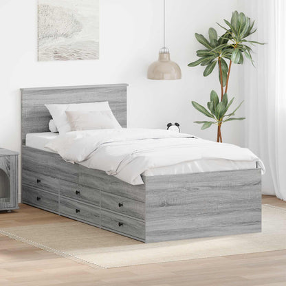 Daybed Manual and Black Engineered Wood Grey sonoma 75 cm 190 cm