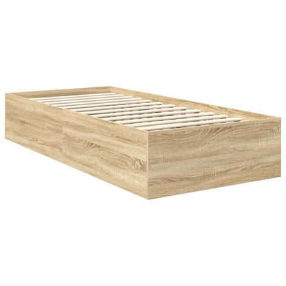Bed Frame with Headboard Engineered Wood Length 190 cm Sonoma oak 75 cm