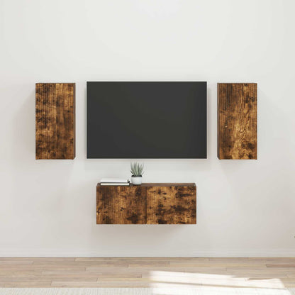 vidaXL TV Cabinet Set 6 pcs Smoked Oak Engineered Wood 1