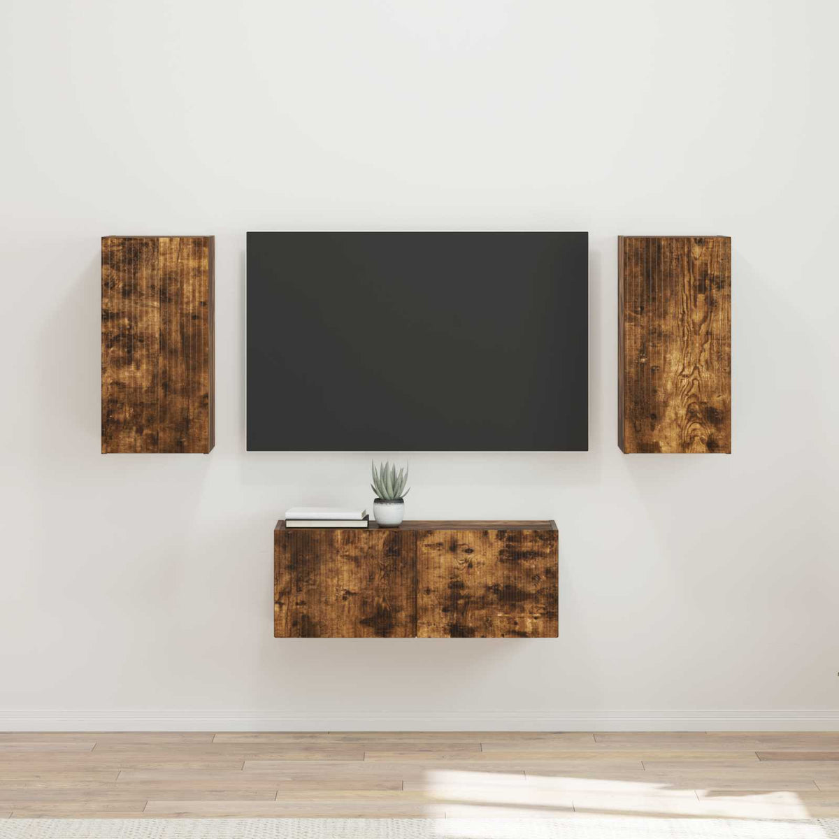 TV Cabinet Set 6 pcs Engineered Wood Smoked oak