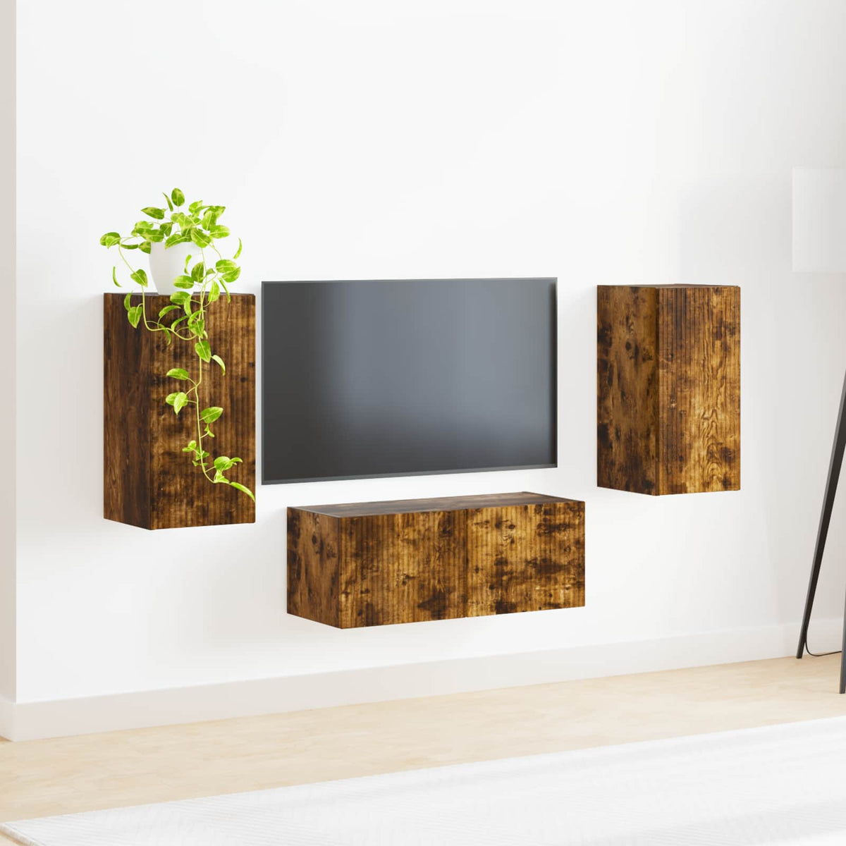 vidaXL TV Cabinet Set 6 pcs Smoked Oak Engineered Wood 4