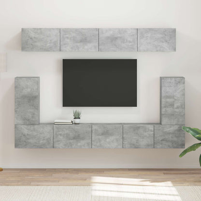 TV Cabinet Set 5 pcs Engineered Wood Concrete grey