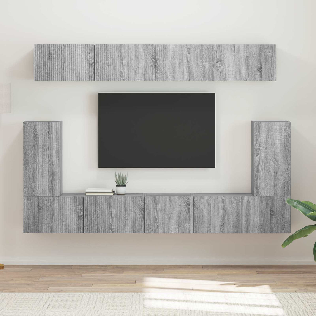 TV Cabinet Set 5 pcs Engineered Wood Grey sonoma