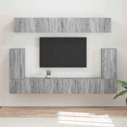 TV Cabinet Set 5 pcs Engineered Wood Grey sonoma