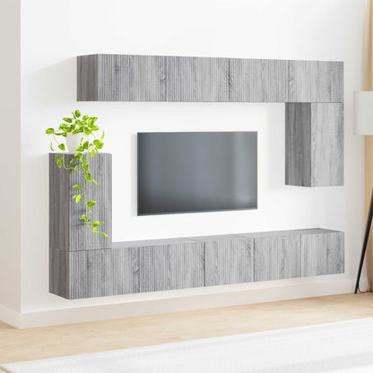 TV Cabinet Set 5 pcs Engineered Wood Grey sonoma