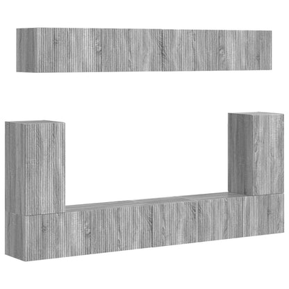 TV Cabinet Set 5 pcs Engineered Wood Grey sonoma