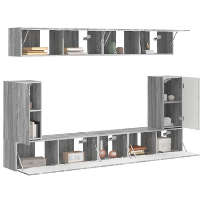 TV Cabinet Set 5 pcs Engineered Wood Grey sonoma