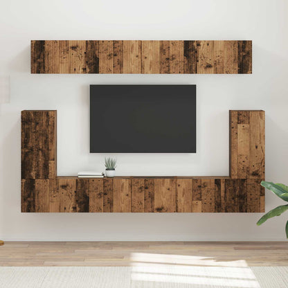 TV Cabinet Set 5 pcs Engineered Wood Old wood