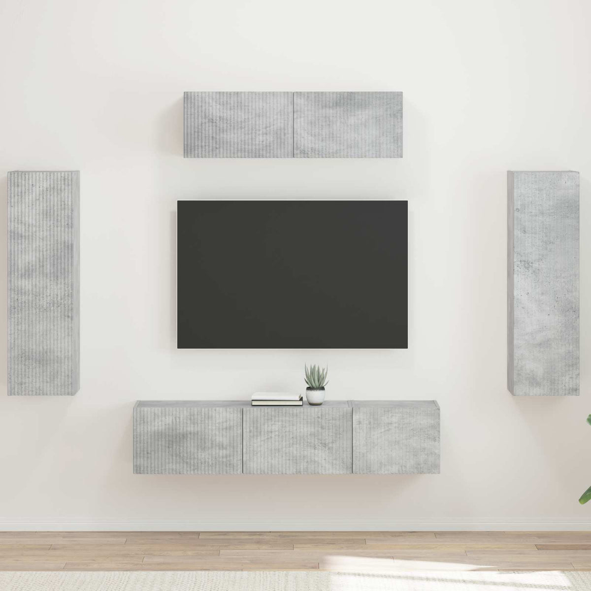 TV Cabinet 5 pcs Concrete grey