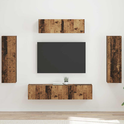 TV Cabinet 5 pcs Old wood