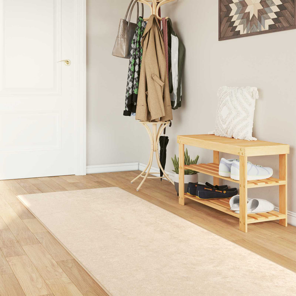 vidaXL Rug Runner MARSA Polyester and PVC Cream 50 x 100 cm – 100 x 250 cm