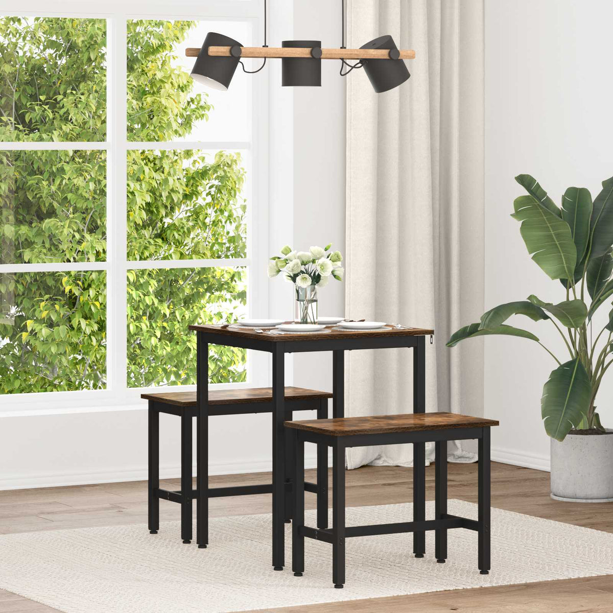 Dining Tables Engineered Wood Smoked Oak 60 cm 60 cm