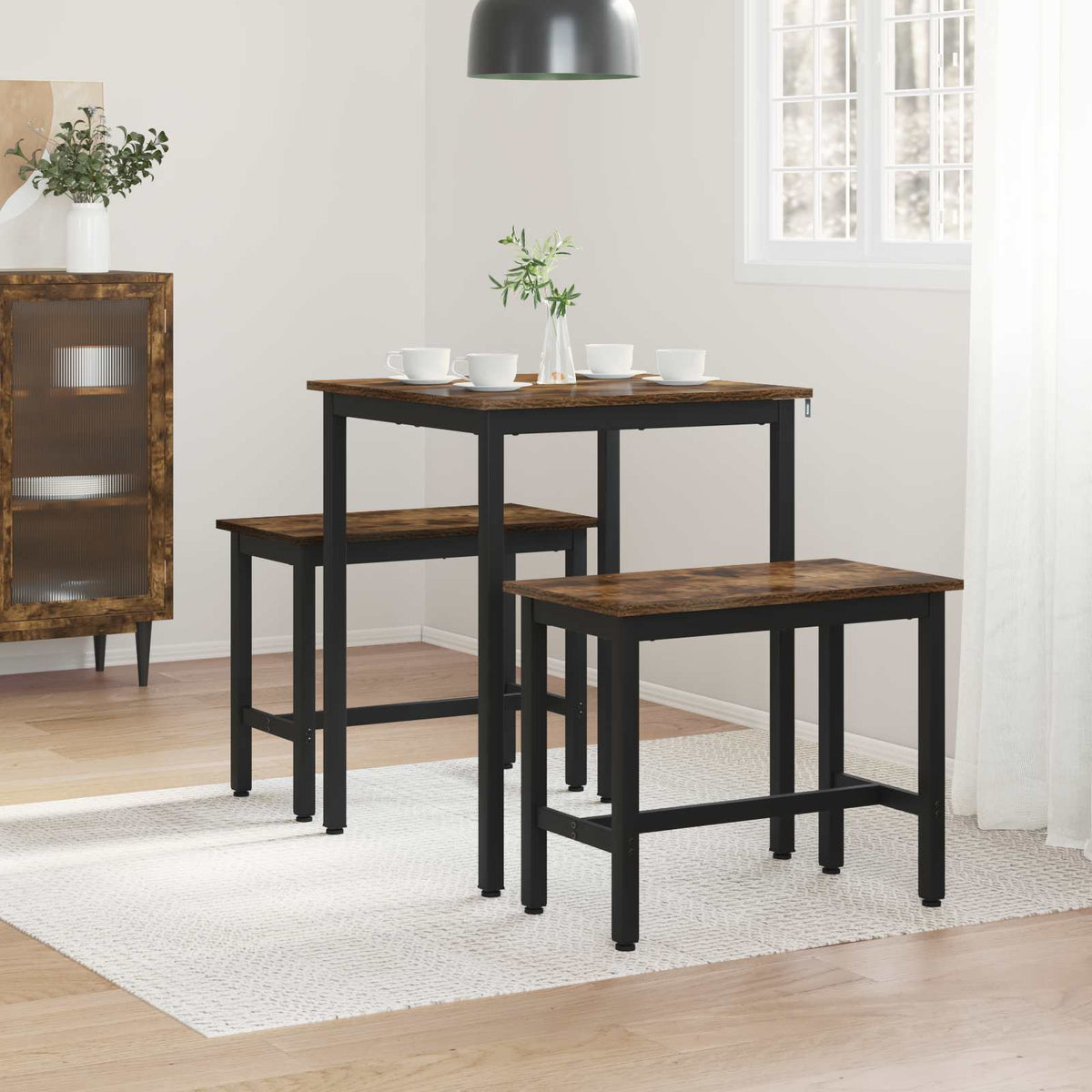 Dining Tables Engineered Wood Smoked Oak 60 cm 60 cm