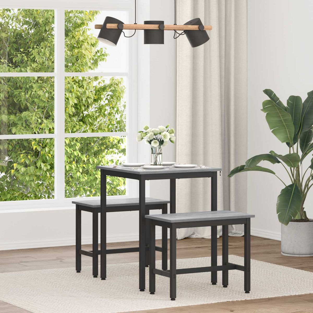 Dining Tables Engineered Wood Grey Sonoma 60 cm 60 cm