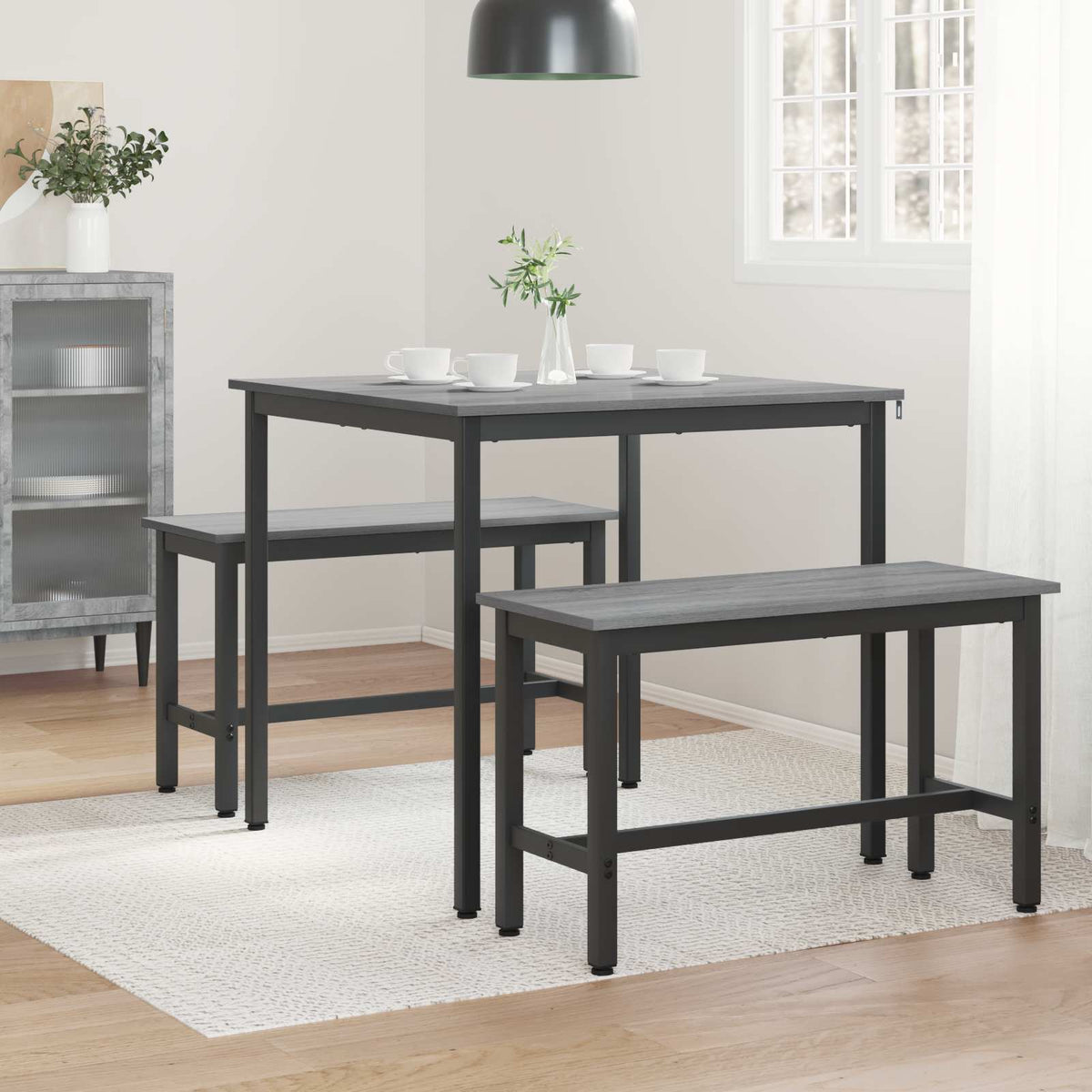Dining Tables Engineered Wood Grey Sonoma 80 cm 80 cm