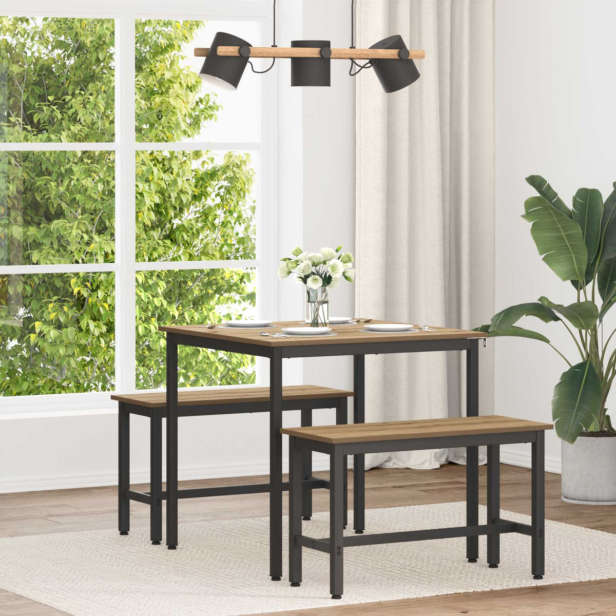 Dining Tables Engineered Wood Artisan Oak 80 cm 80 cm