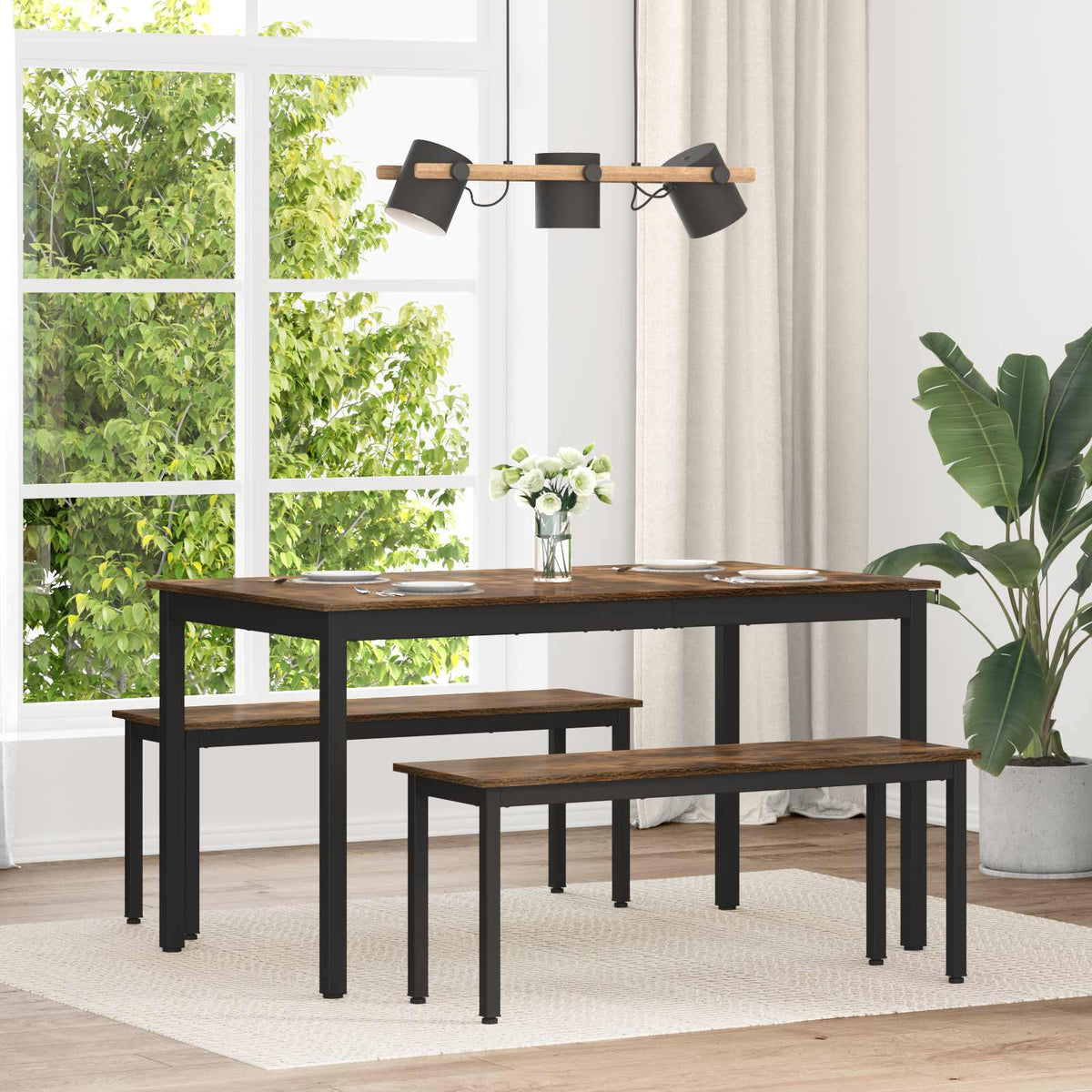 Dining Tables Engineered Wood Smoked Oak 140 cm 80 cm
