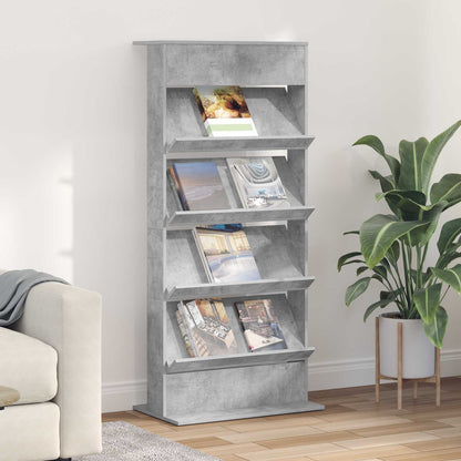 Magazine Rack Engineered Wood Concrete grey 70 x 41 x 156 cm