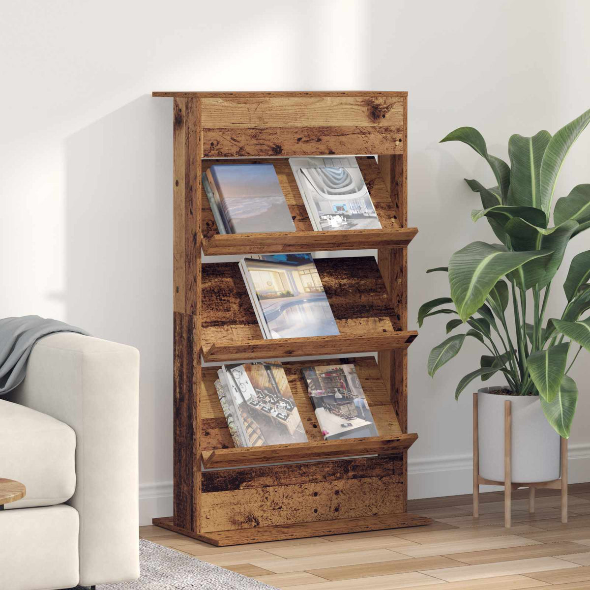 Magazine Rack Engineered Wood Old wood 70 x 41 x 126 cm