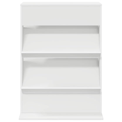 Magazine Rack Engineered Wood White 70 x 41 x 96 cm