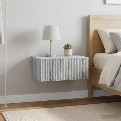 Wall-Mounted Bedside Cabinet 49 x 34.5 x 20 cm Grey sonoma