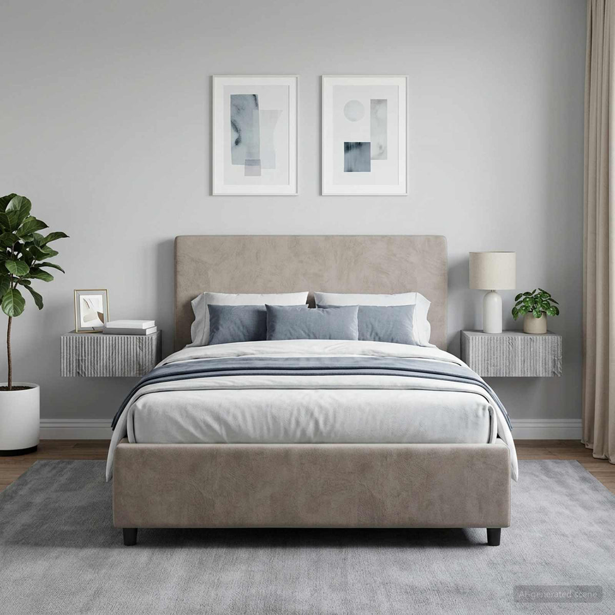 Wall-Mounted Bedside Cabinet 49 x 34.5 x 20 cm Grey sonoma