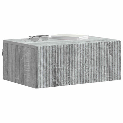 Wall-Mounted Bedside Cabinet 49 x 34.5 x 20 cm Grey sonoma