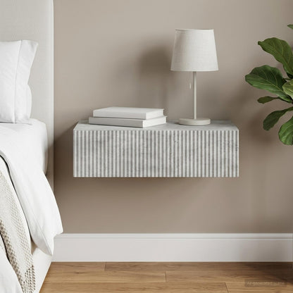 Wall-Mounted Side Table Engineered Wood Concrete grey