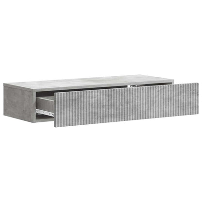 Wall-Mounted Side Table Engineered Wood Concrete grey