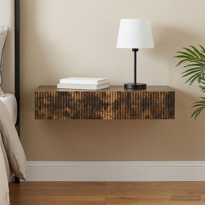 Wall-Mounted Side Table Engineered Wood Smoked oak