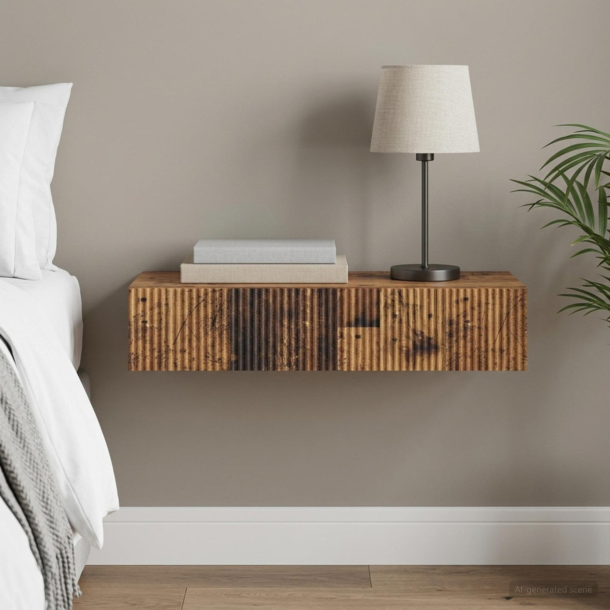 Wall-Mounted Side Table Engineered Wood Old wood