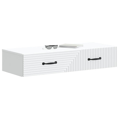 Wall-Mounted Side Table 59 x 34.5 x 17 cm Engineered Wood White