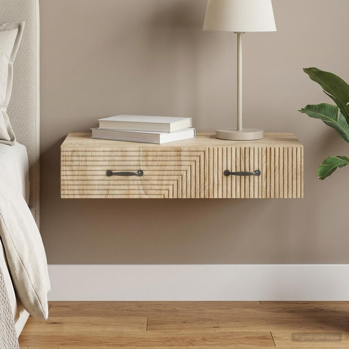 Wall-Mounted Side Table 59 x 34.5 x 17 cm Engineered Wood Sonoma oak