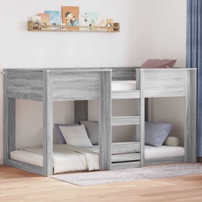 Bunk Bed for Kids Engineered Wood Grey sonoma 75 cm 190 cm