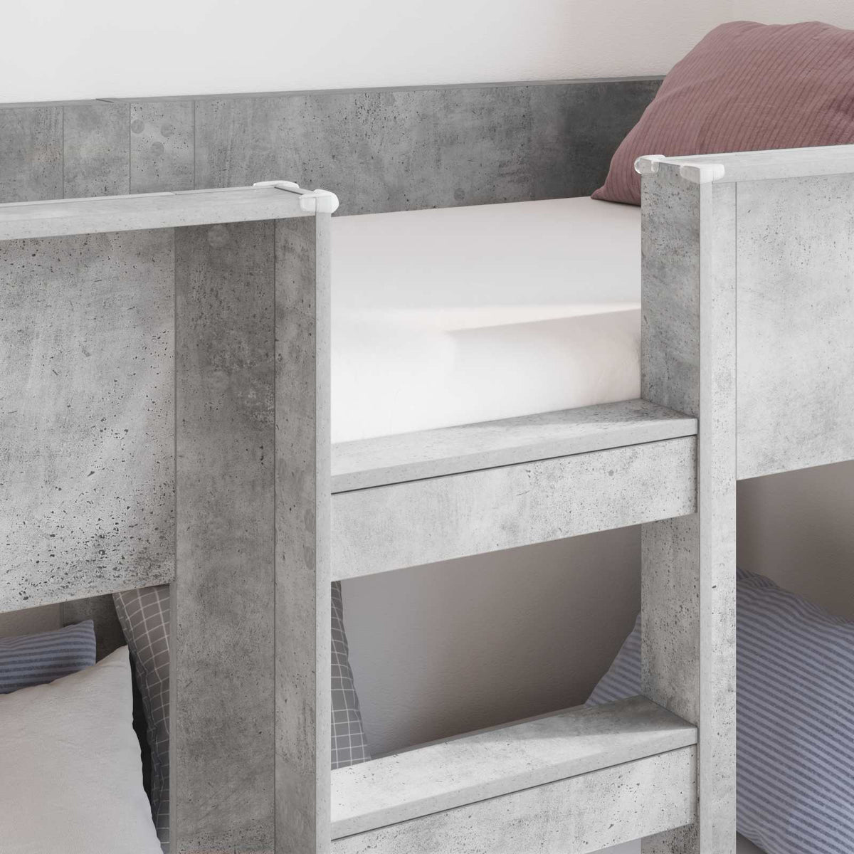 Bunk Bed for Kids Engineered Wood Concrete grey 80 cm 200 cm