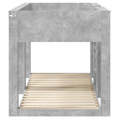 Bunk Bed for Kids Engineered Wood Concrete grey 80 cm 200 cm
