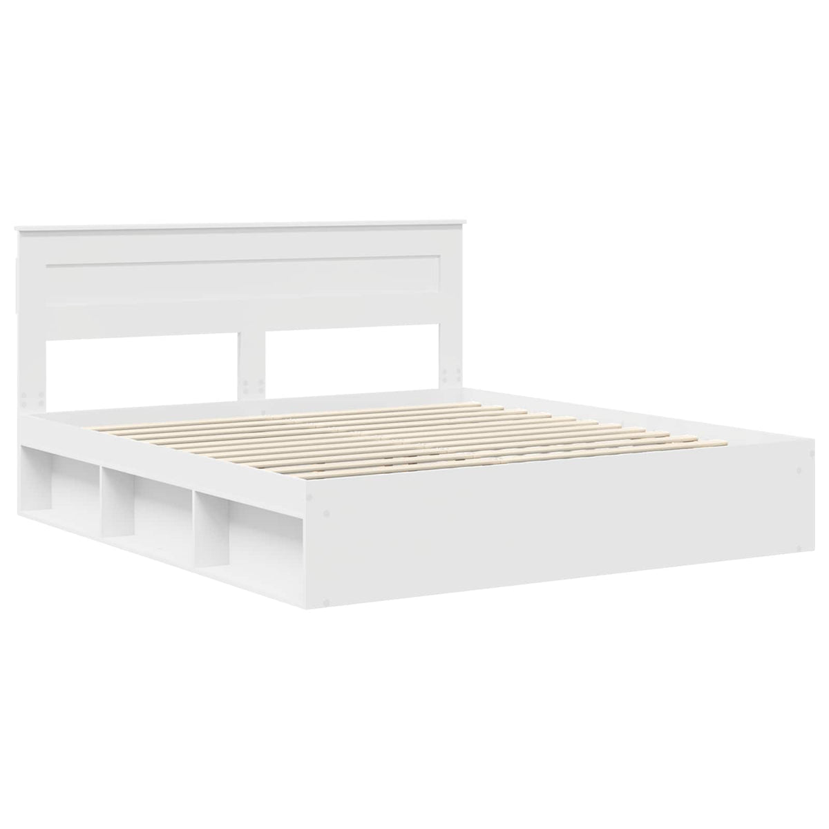 Bed Frame with Headboard Solid Pine Wood Length 200 cm White 200 cm